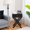 Costway Side Nightstand with Drawer x Shaped Structure Accent Sofa End Table White\Black